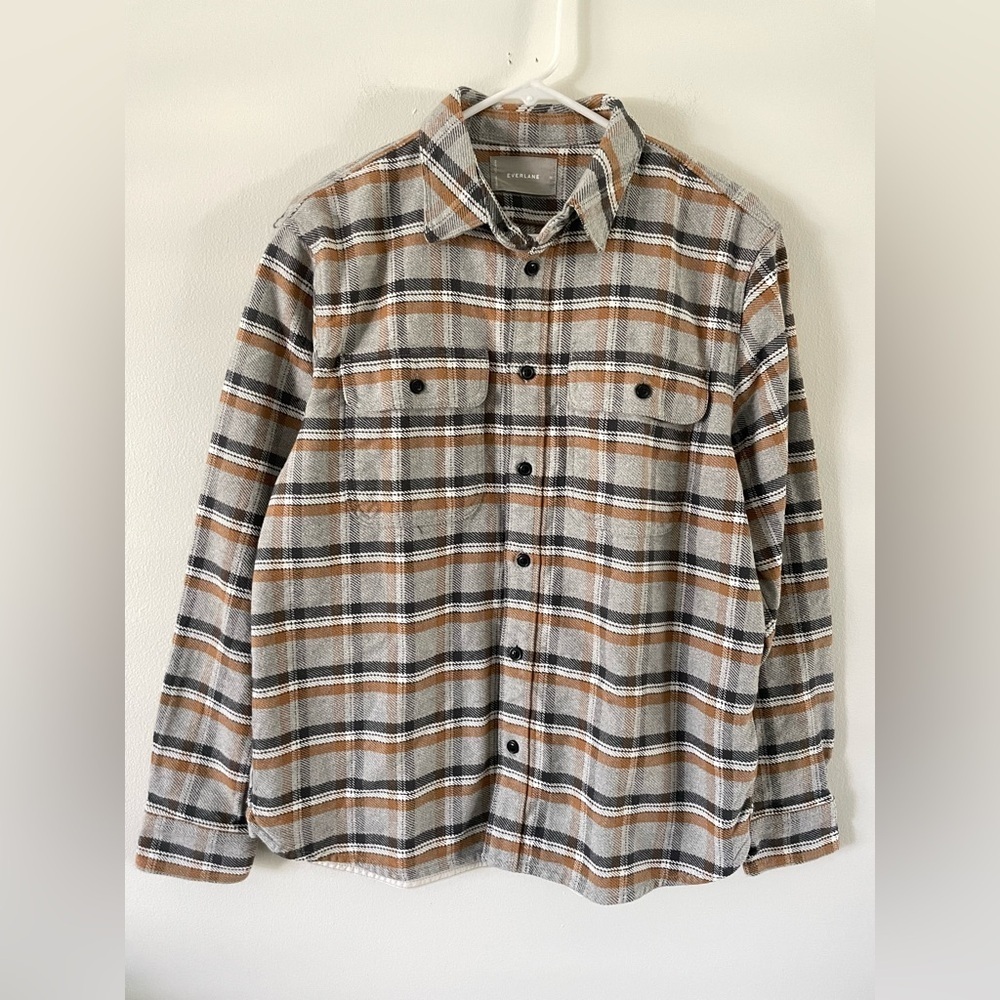 Everlane Flannel Plaid Button Down Long Sleeve Shirt Fall Colors